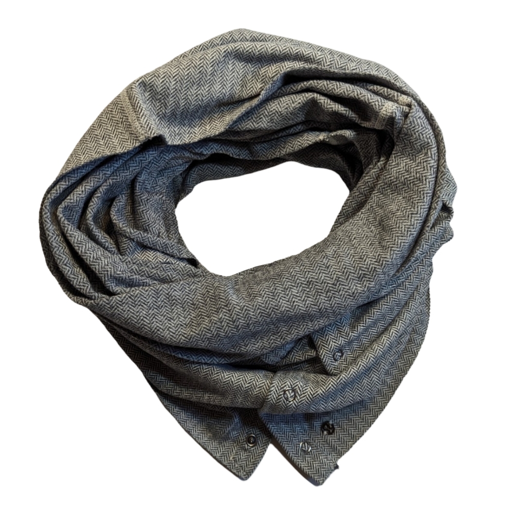 Lululemon Vinyasa Scarf Herringbone Wrap Snap Closure Light Gray